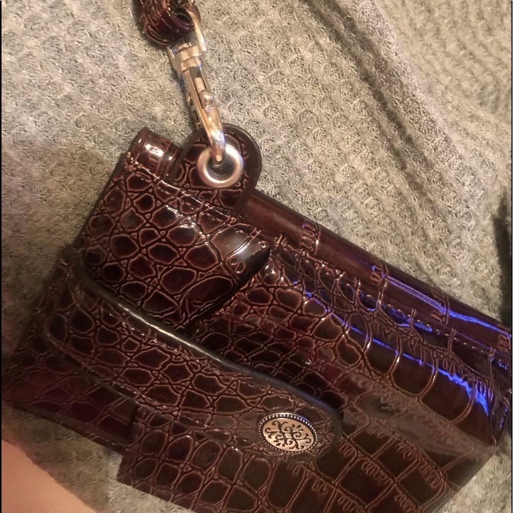 Alligator Leatherette Wallet Wristlet - Picture 6 of 8